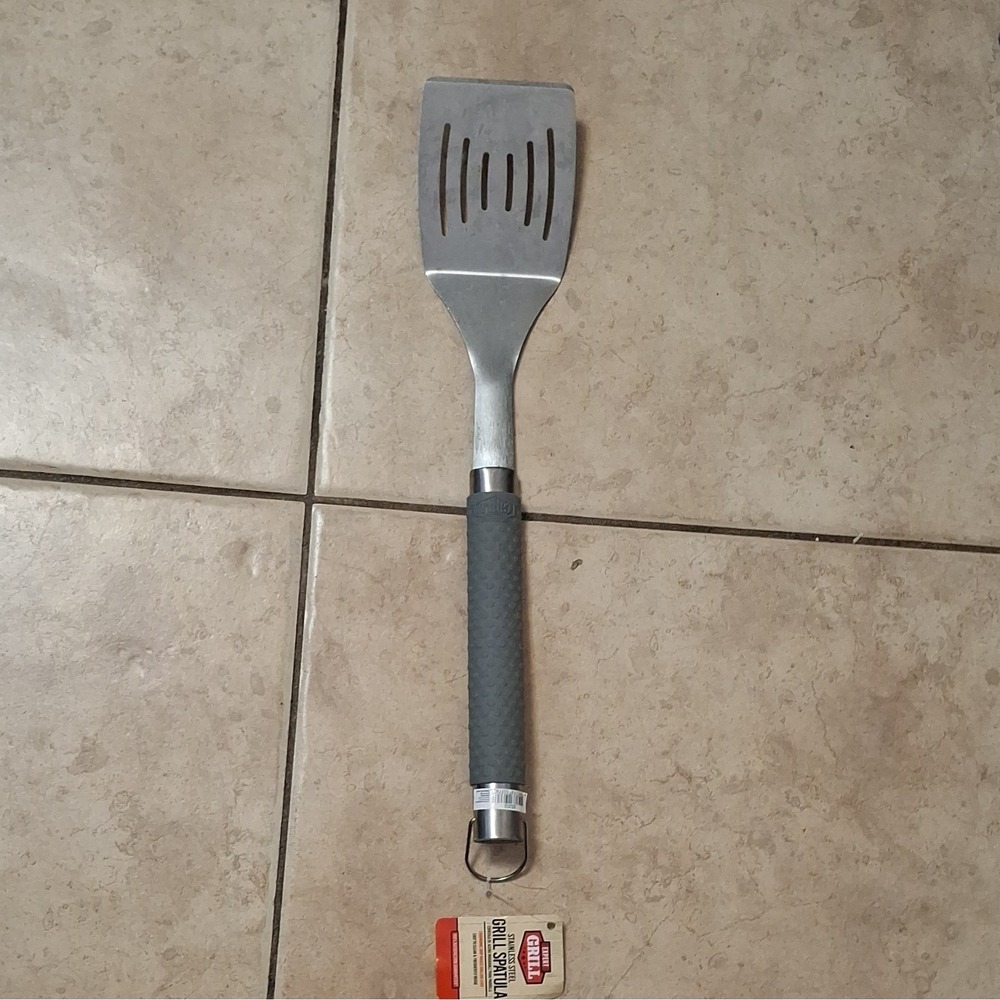 Expert Grill Stainless Steel Grill Spatula Gray Ergonomic Grip Easy Clean Modern